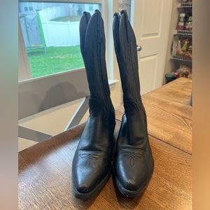 NOCONA COMPETITOR Women's 7B Black Leather Square Pointed Toe Boots - #NL1114